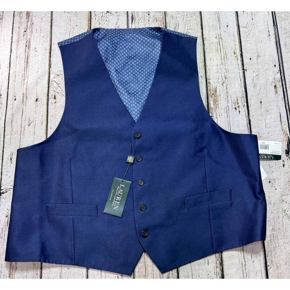 Lauren Ralph Lauren Suit Vest Mens 2XL Blue Hitchcock Classic NWT